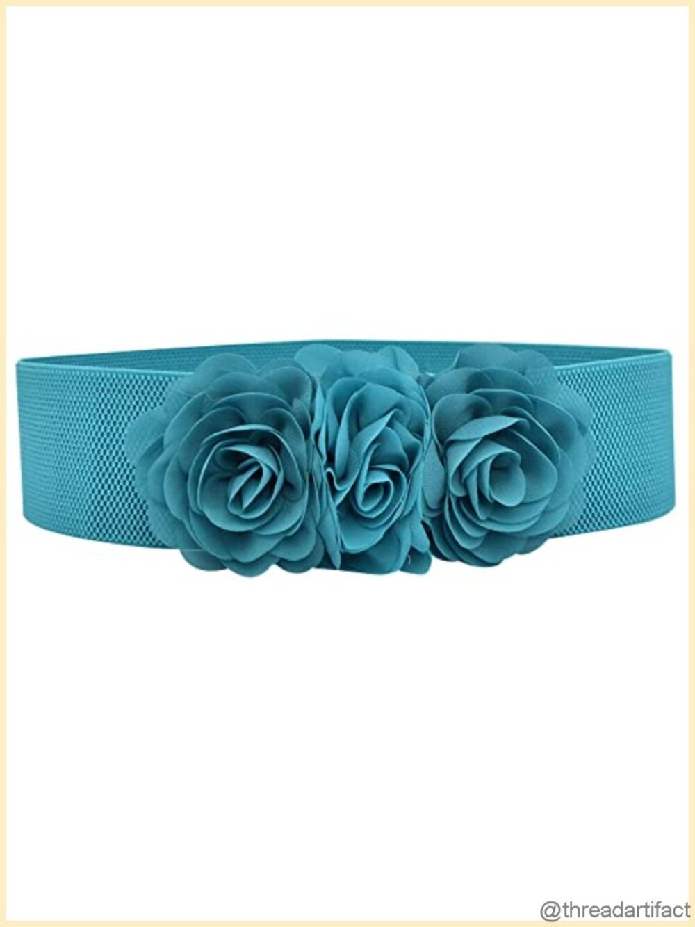 Women's Three-Flower Elastic Wide Waist Belt Corset Sash for Dress